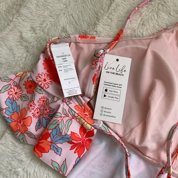 BNWT Pink Floral Midkini Bathing Suit - Picture 6 of 6